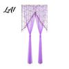 Light Filtering Balcony Partition Sheer Lace Door Curtain Embroidered Floral Doorway Curtain with Beads No Drill Rod Pocket Room Divider for Bedroom