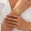 2-teiliges Schmuckset Mode Festival Geschenke Wassertropfen Pendler Set Armband Ring Temperament Metall Einfach Damen Persönlichkeit Handgemacht