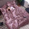 Luxury Royal 4pcs Satin Silk Duvet Cover Bedding Set Twin Full Queen Size King
