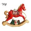 Xmas Window Wall Hangings Rocking Horse Christmas Ornament, Resin Tree Hanging Decoration with Seasonal Trims Bear Gift Box for Holiday Decor