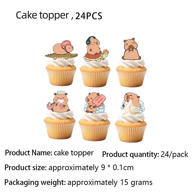Capybara Theme Disposable Tableware Set Cartoon Capybara Tablecloth Cups Plates Napkin Happy Birthday Banner Kids Party Supplies