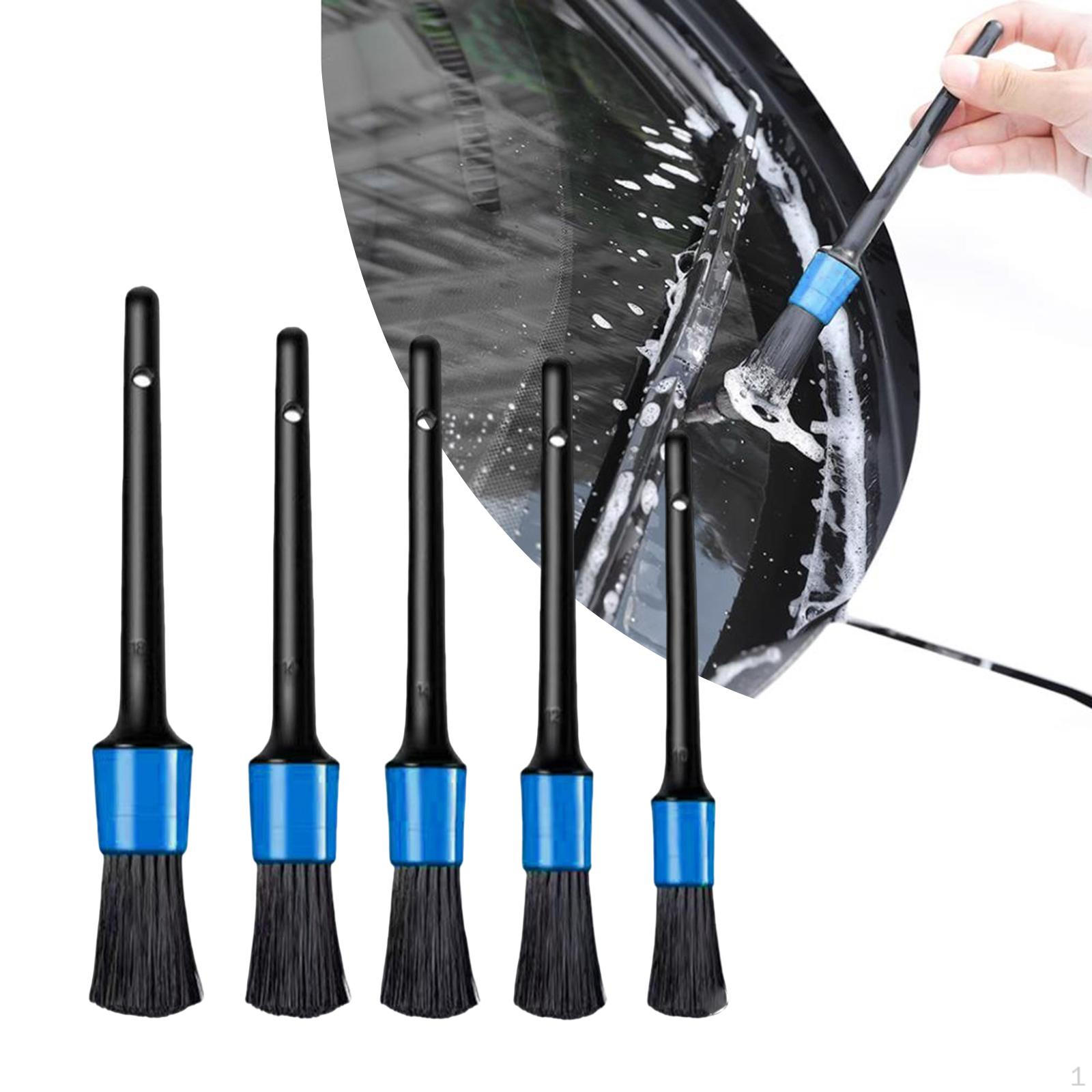 

Auto Car Detailing Brushes Kit 5 Sizes with Hanging Hole Multifunctional