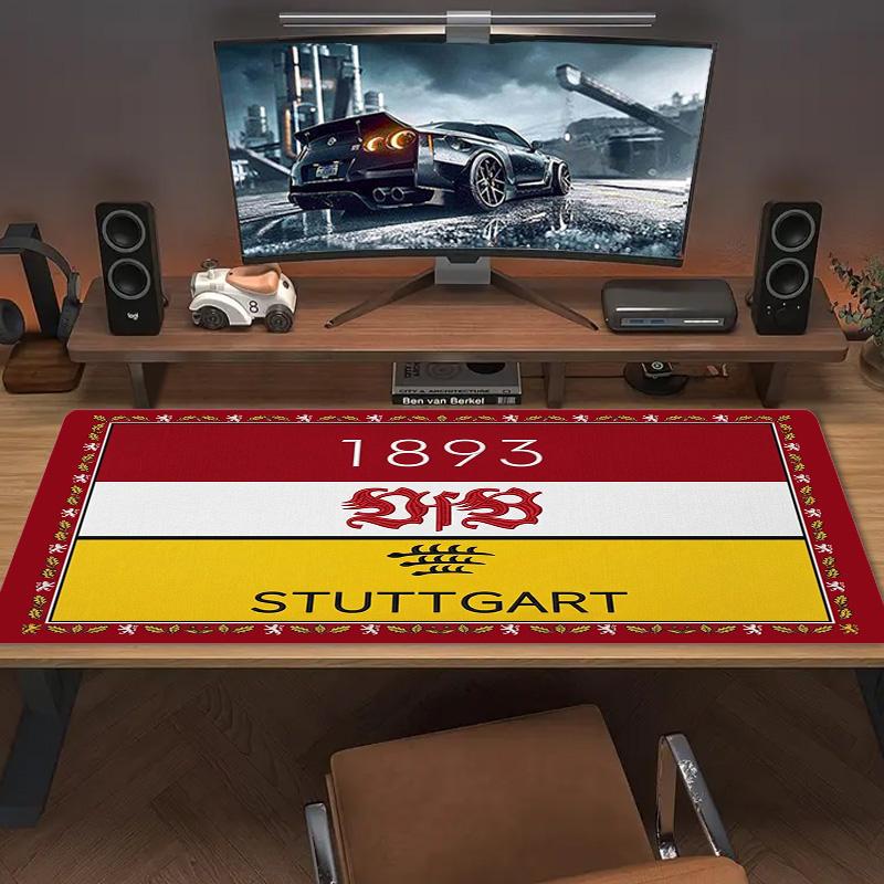 Tapis de souris couleur VfB Stuttgart Grand coussin de table de jeu Antidérapant pour ordinateur portable tablette Grande souris XXL Tapis Mini PC Tapis de jeu Avec bordure verrouillée