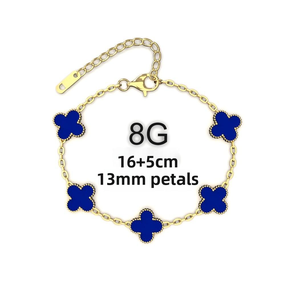 13MM Titanium Steel Four-leaf Clover Bracelet Small Fresh Fashion Petals 18K Does Not Lose Color Ladies Bracelet