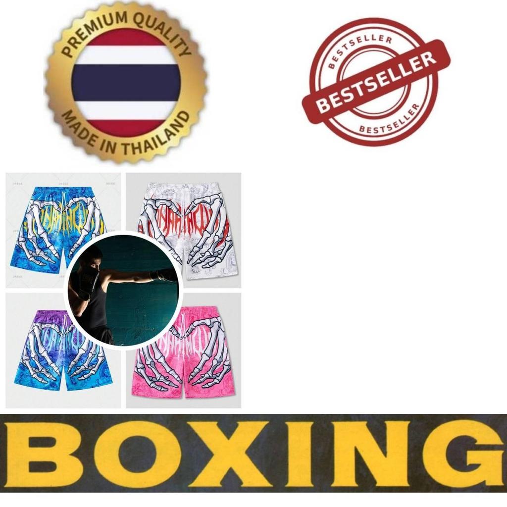 Skeleton Hand Muay Thai Kickboxing Boxing Training Print Shorts Martial Art Boxer Unisex Men Women Kid Pants Fighting Fitness Gym Sport Workout