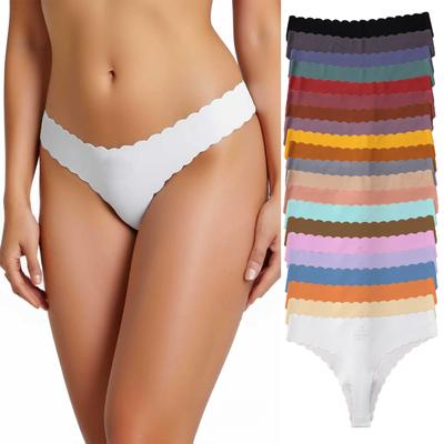 Sous-vêtements sans coutures pour femmes, Sous-vêtements sexy taille basse en soie glacée pour femmes