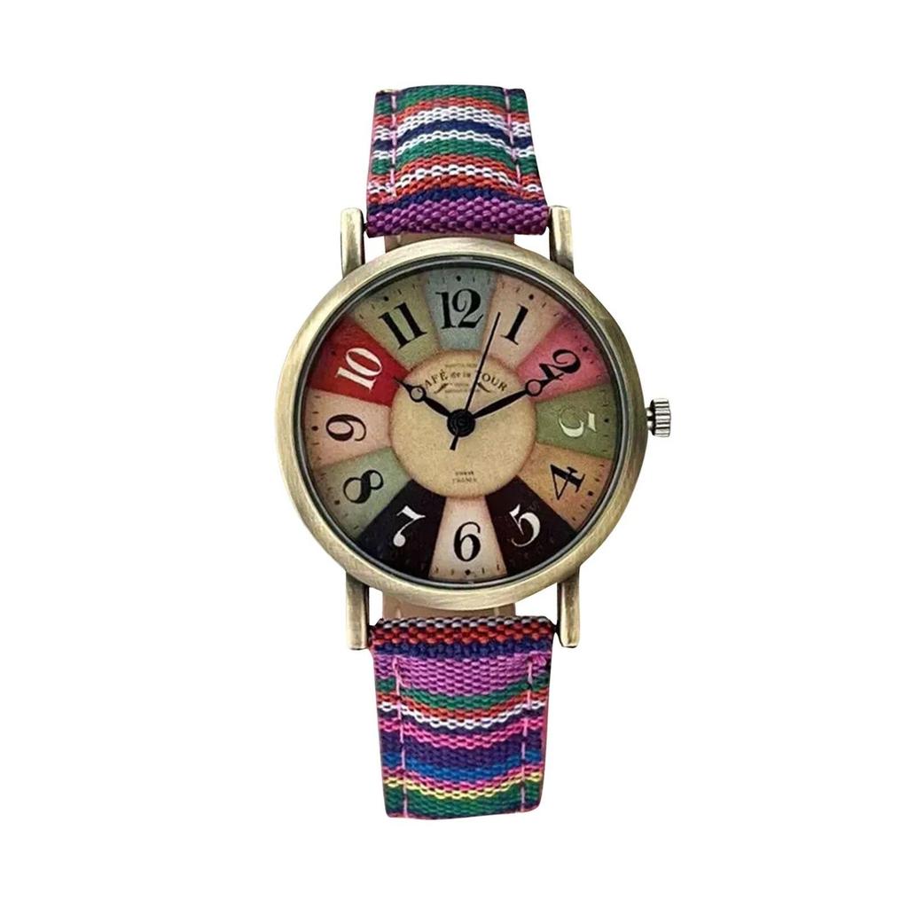 Montres de mode pour femmes avec motif arc-en-ciel multicolore, bracelet à main, bijoux