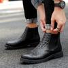 Mens Boots High Quality Men Chelsea Boots Autumn Winter Ankle Boots Plush Warm Outdoor Snow Shoes Crocodile Pattern Casual Shoes
