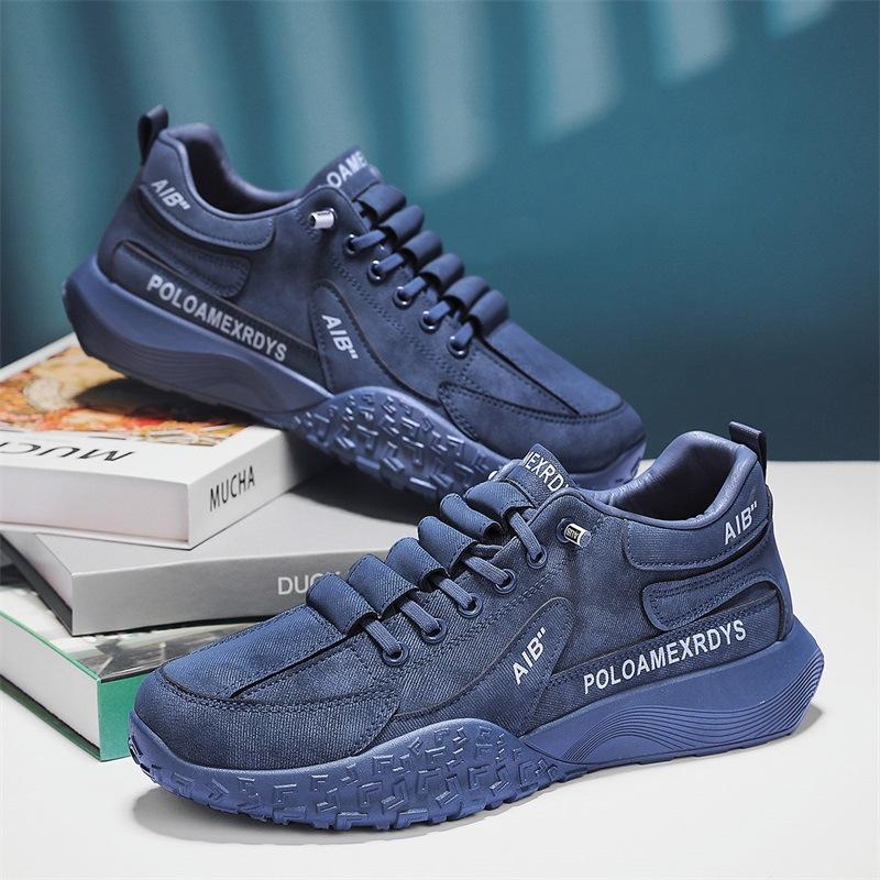 

Men s shoes 2025 spring new lazy one-pedal light thick-soled retro work labor insurance sports leisure dad shoes 44 синій