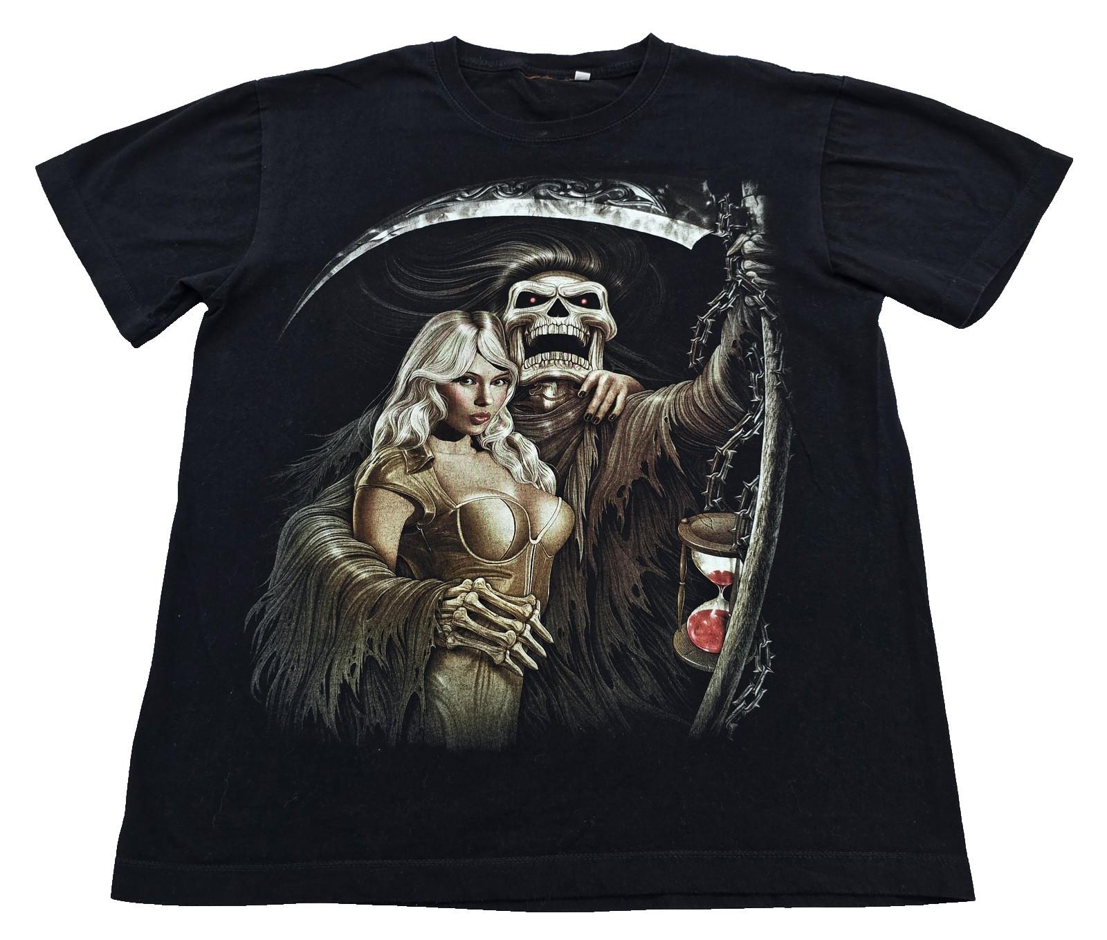 Grim Reaper Unisex Black Short Sleeve Graphic T-Shirt Regular Crewneck S разноцветный