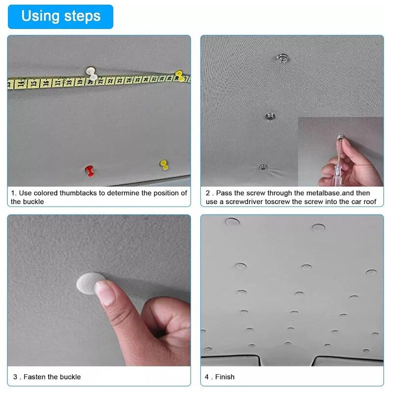70PCS Car Roof Lining Liner Repair Kit Fix Sagging Headliner Pins Buckle Rivet Durable Automotive Top Lining Repair Kit