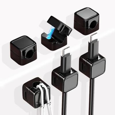 ALLVD Cable Holder [6-Pack] Suction Cable Clips, Easy One-Hand Operation, Strong Adhesion, Desktop Cable Holder, Secures Cables, Organizes Cables