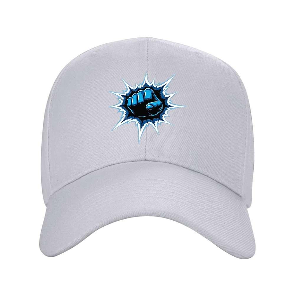 Exploding Blue Fist Graphic Baseball Cap Unisex Adjustable Polyester Outdoor Sports Hat
