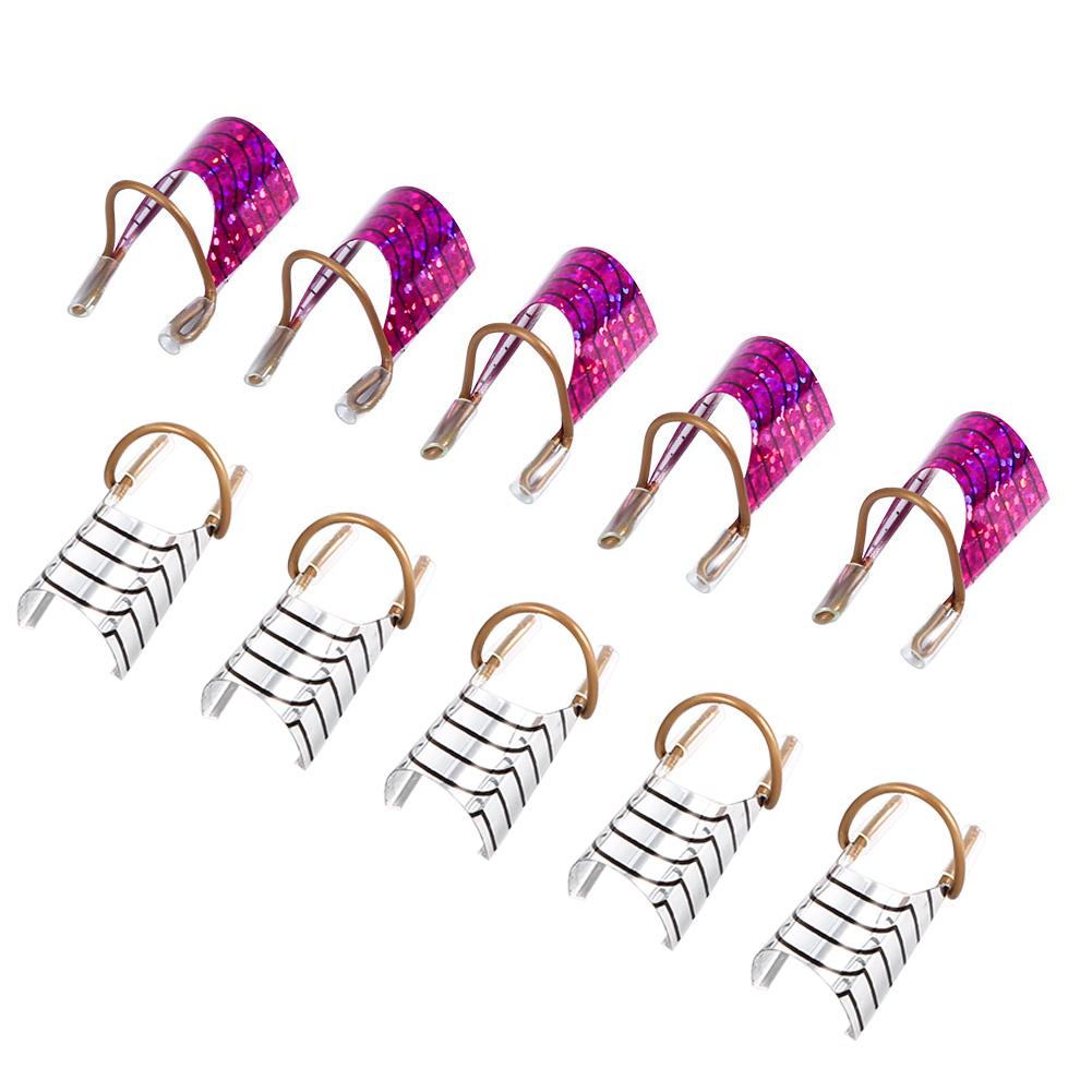 10PCS/5PCS Reusable Nail Art Extension Form Tool Aluminum Nail Care 2 Colors