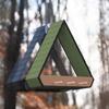 Window Bird Feeder Large Clear Wooden Bird Feeder with Strong Suction Cups And Detachable Seeds Tray for Outside Bird Viewing