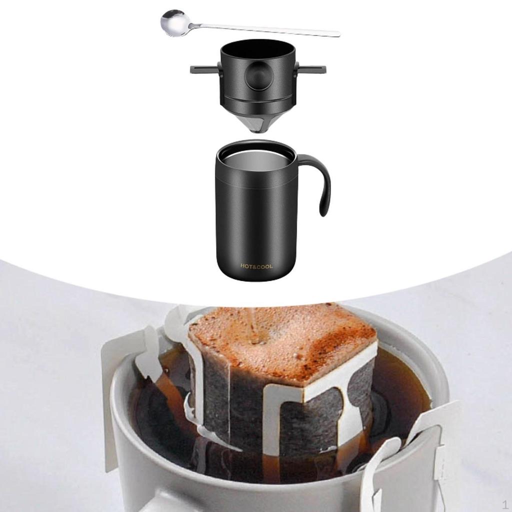 Insulated Pour over Coffee Maker Set 500ml Camp Carafe with Dripper for Hiking