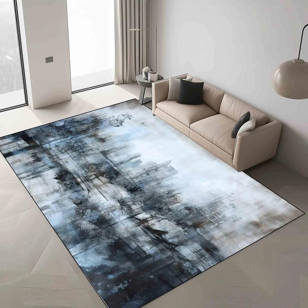 Lätt lyxmattor för vardagsrumsdekoration Sovrum Halkfri matta Nordisk Stor yta Golvmattor Lounge Tvättbar Fluffig matta