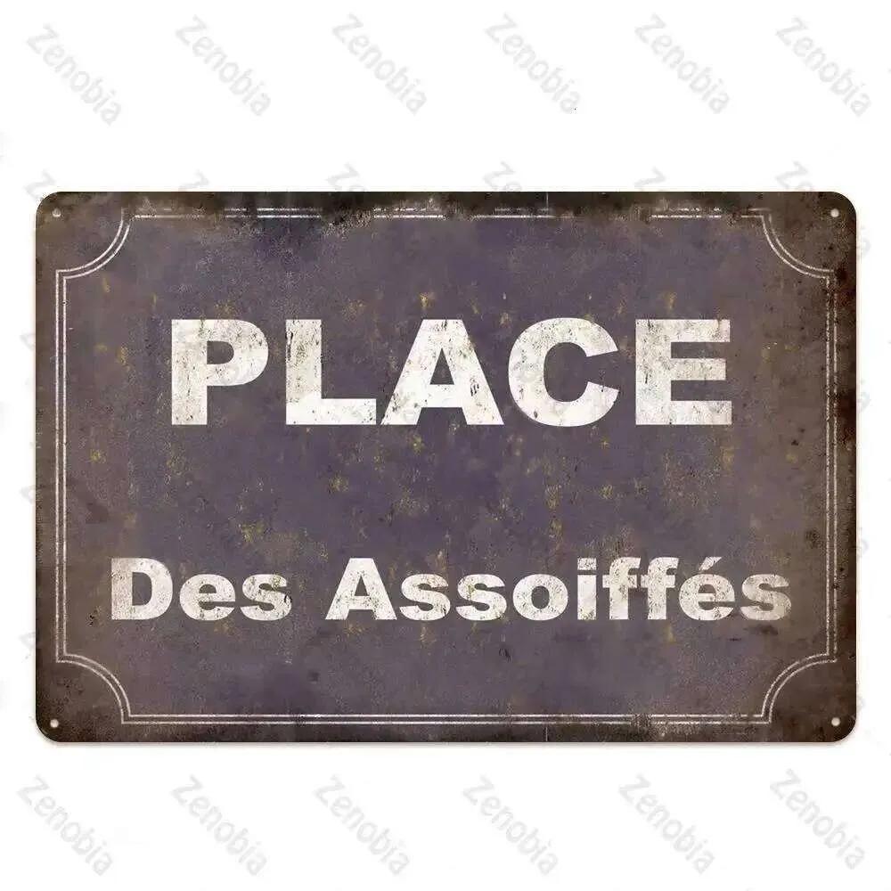 Vintage French Retro Metal Tin Sign Bar Pub Club Wall Decor Iron Painting Decorative Plate 26T0104 26T0104