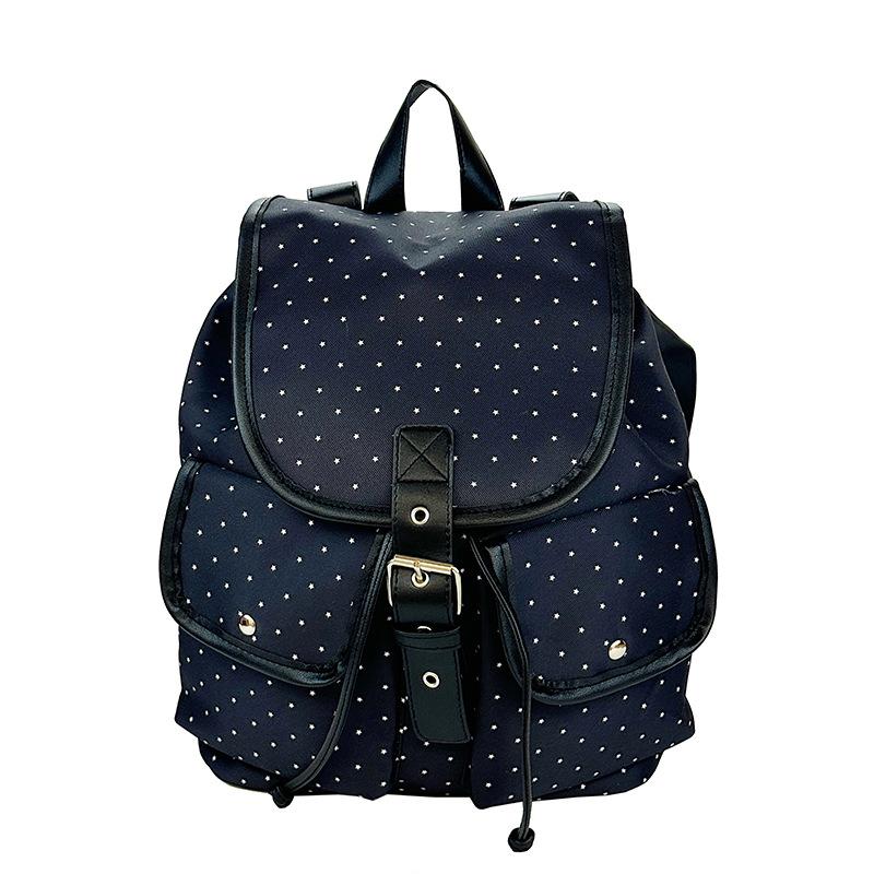 Schoolbag polka dot backpack 1011 new ins niche design drawstring schoolbag casual backpack Korean version tide