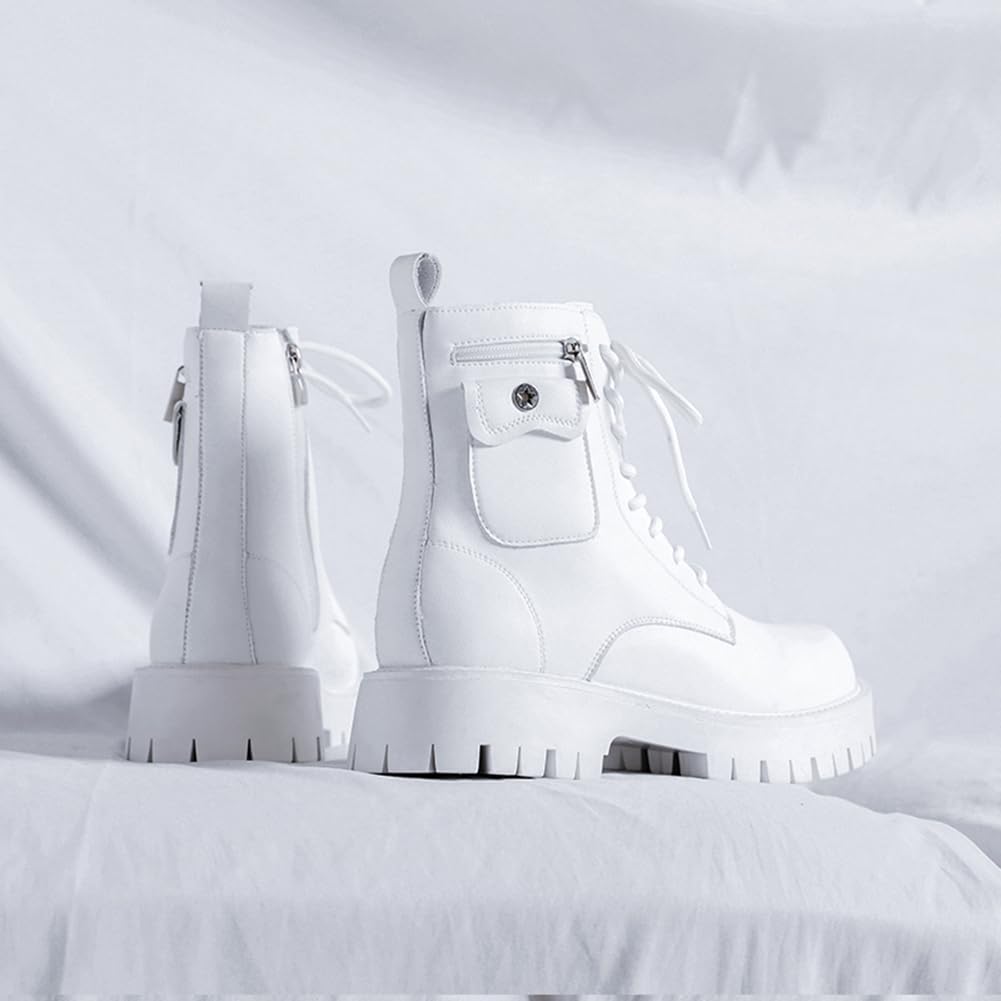 FANGLI Side Zip Short Motorcycle Platform Work Engineer Cold FL422 Size Men's Boots, Lace-Up, Boots, Boots, Sole, Boots, Boots, Casual, Weather,