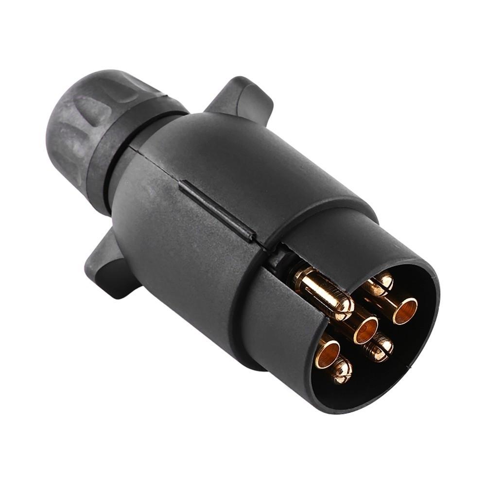 

ABS+Brass Electric Trailer Plug Black Trailer Wiring and Connectors Trailers / Utility Trailers 12V7Pin
