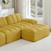 2-Seater L-Shaped Modular Boneless Sofa, Shell Shape, Deep Seat Cushions with 1 Ottoman, Sofa for Living Room, No Assembly Required, Yellow