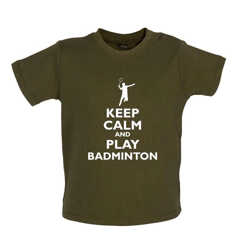 Keep Calm and Play Badminton - Kids T-Shirt Tees Top - Racket Player Love 110
