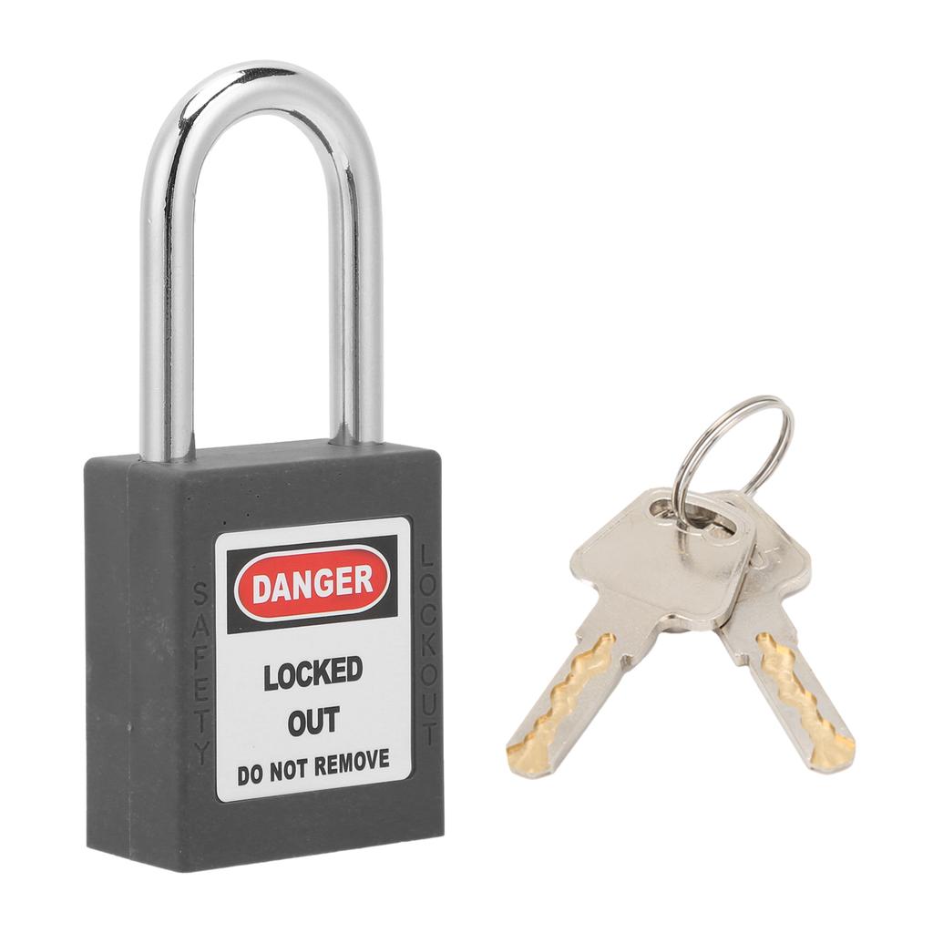 1.5in Safety Padlocks Steel Beam Insulated Lock with 2 Keys for Industry Machine ManufacturingBlack