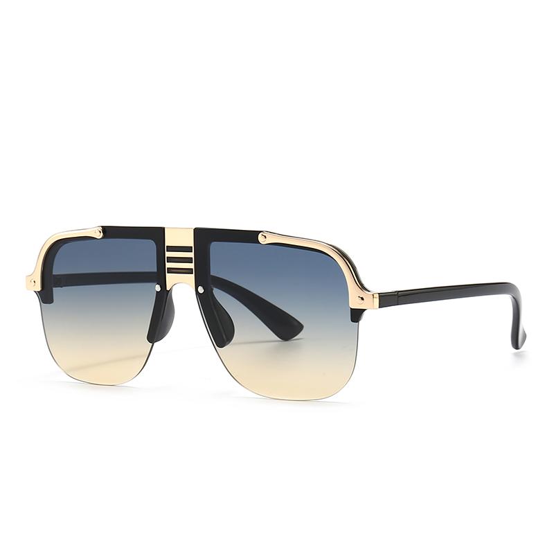 H008  Flat-Top Large-Frame Sunglasses Modern Charming Trendyy Street Style Sunglasses Ins Style Women
