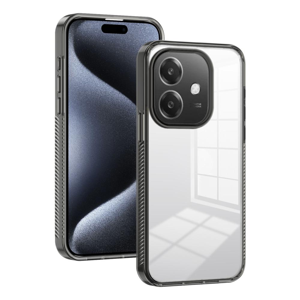 KEYSION Transparent Case for OPPO A3 A3X 5G Soft TPU+PC Anti-slip HD Clear Shockproof Phone Back Cover for OPPO A40 A40m