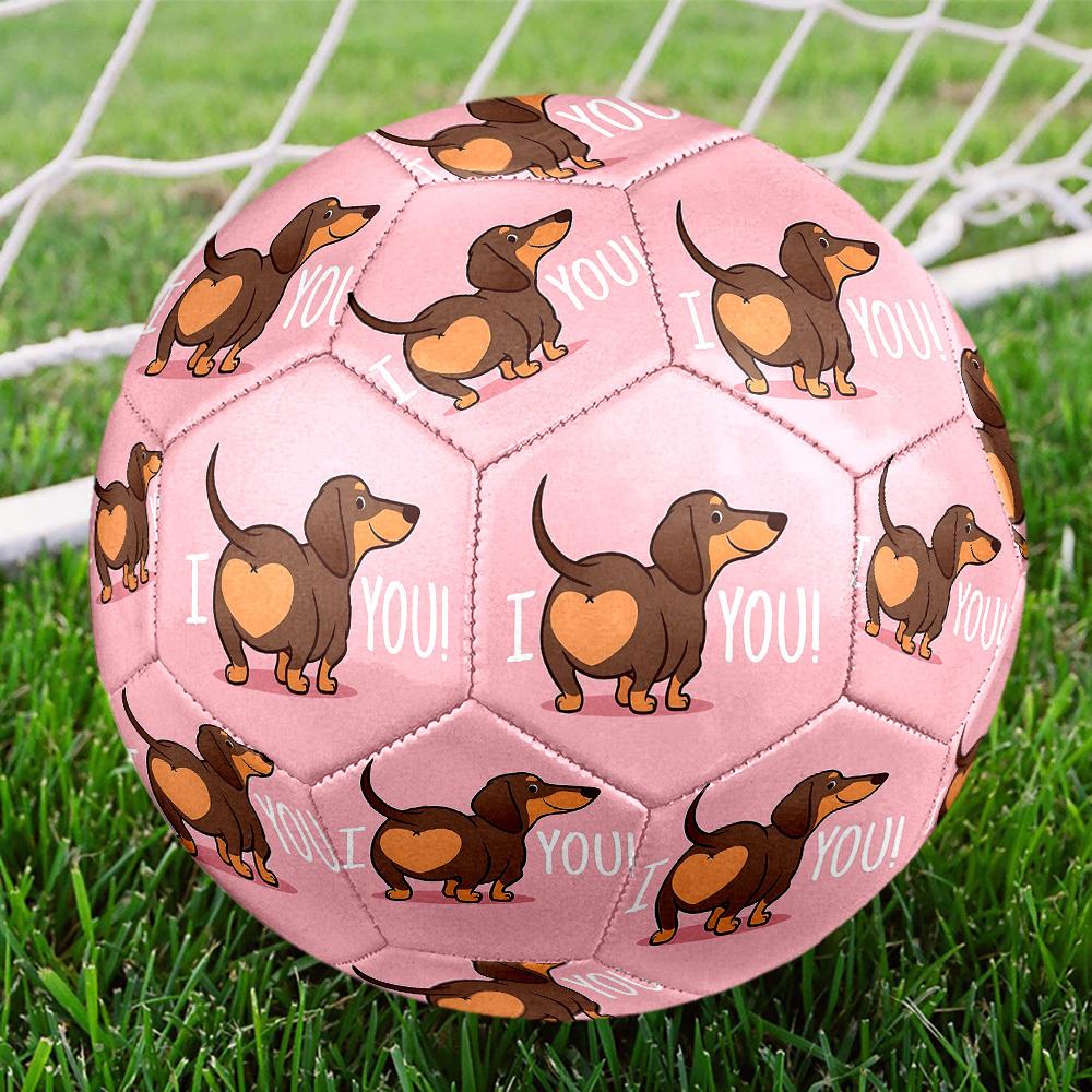 1pc Love Dog Heart Theme Soccer Ball Football, Size 5, Lightweight PVC, Outdoor Training Soccer Ball,Gift J61412