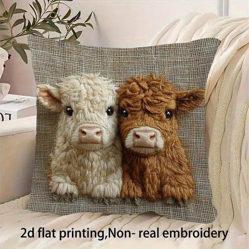 45cm Short Plush Smiling Donkey Pillowcase 2D Flat Printing Cartoon Animal Sofa Cushion Cover Home Decorative Bed Pillow Case Bedding Homes Textiles