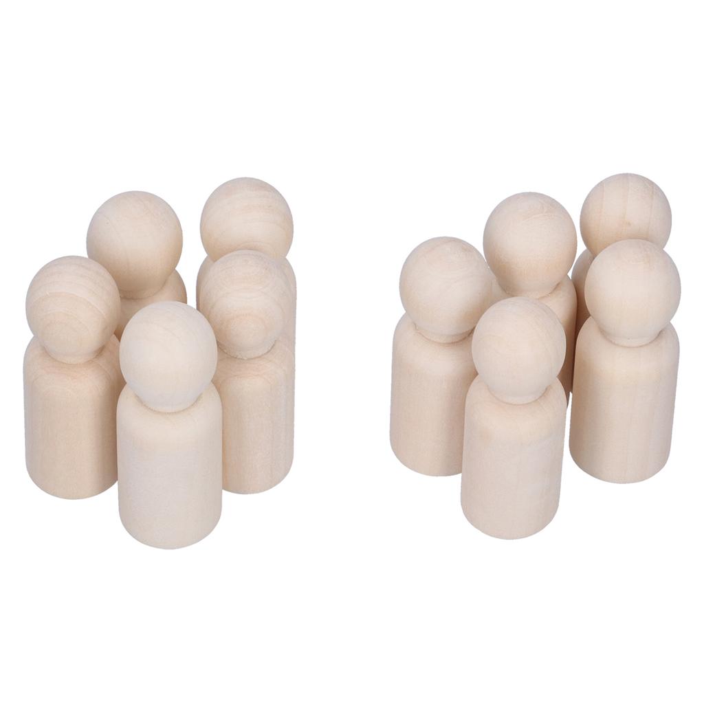 10pcs Wooden Peg Figures Children s Painted Graffiti Wood Dolls for Kids DIY Art Craft PaintingMale