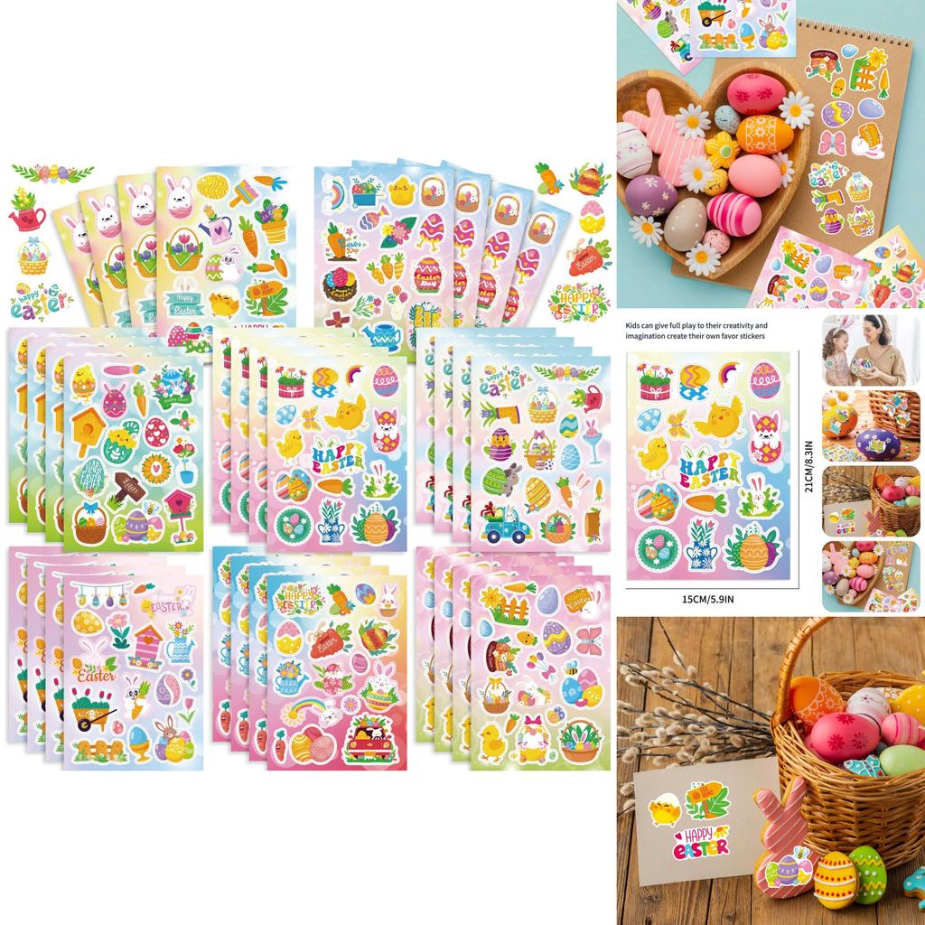 Adorable Cartoon Easter Parent Child Interactive Diy Puzzle Stickers Set For Kids