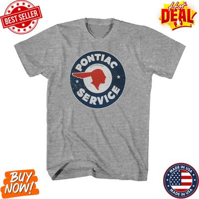 Pontiac Service Inspired Distressed Logo T-Shirt Vintage Muscle Car Style S-5XL Unisex T-Shirt