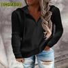 Damen Mode Lässig Einfarbiger Druck Langarm Kapuzenpullover & Sweatshirts Internationales Design