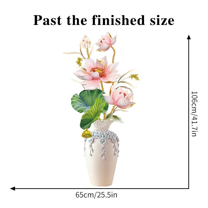 Lotus Leaf Vase Wall Stickers Aesthetic Home Decoration Removable Wallpaper Living Room Modern Art Mural Bedroom Creative Decals