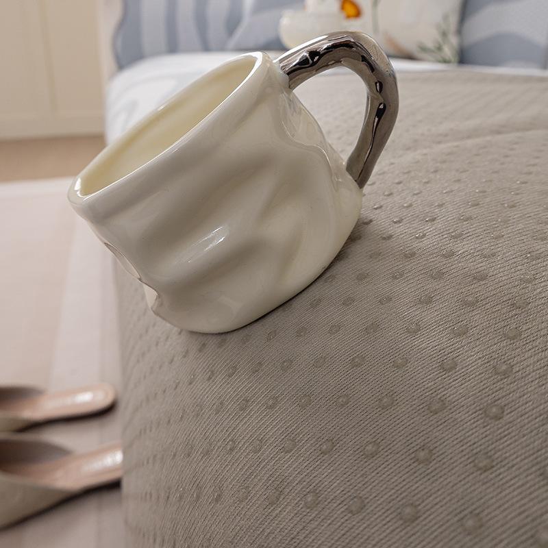 New Summer Cool Doudou Straight Row Sofa Cushion One Piece Fixed Non-Slip Seat Cushion Premium Sofa Cover