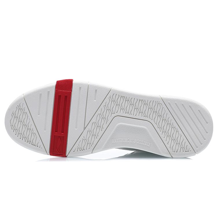 Li Ning Wave Coverage Thermal Slip Resistant Mid Top Skateboard Shoes Women's White Red AGCQ238-1