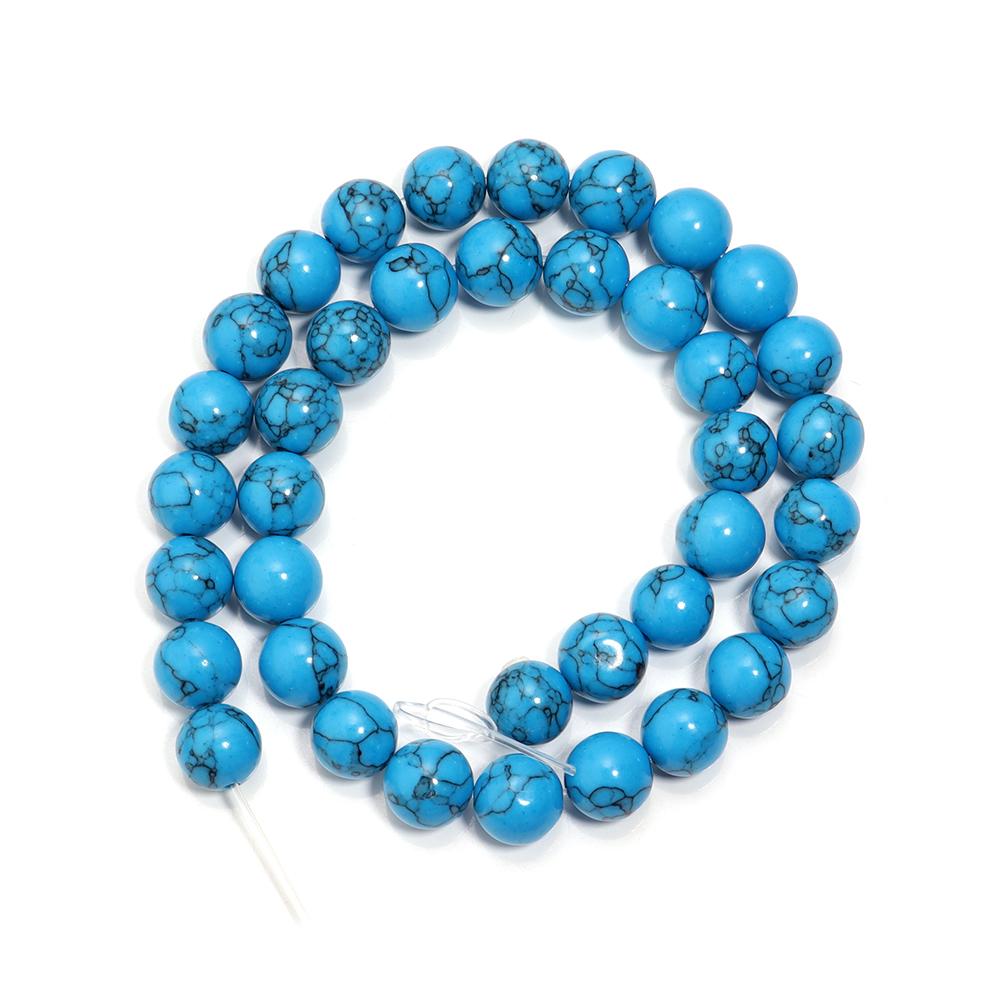 4 6 8 10 12mm Natural Blue Turquoises Stone Beads Round Loose Spacer Beads For Jewelry Making DIY Bracelet Necklace Accesories