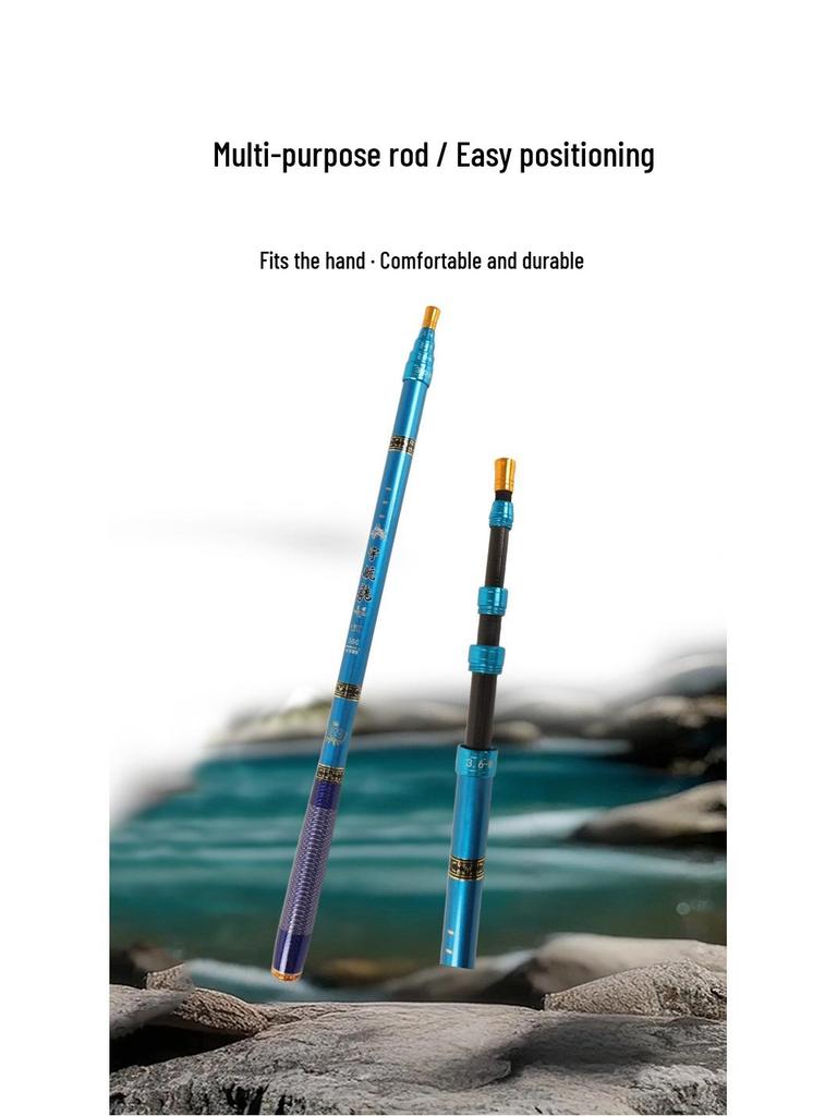 Ultra-Short Telescopic Carbon Hand Rod & Landing Net Handle (28 & 19-Tone Four-Position, Ultra-Hard)