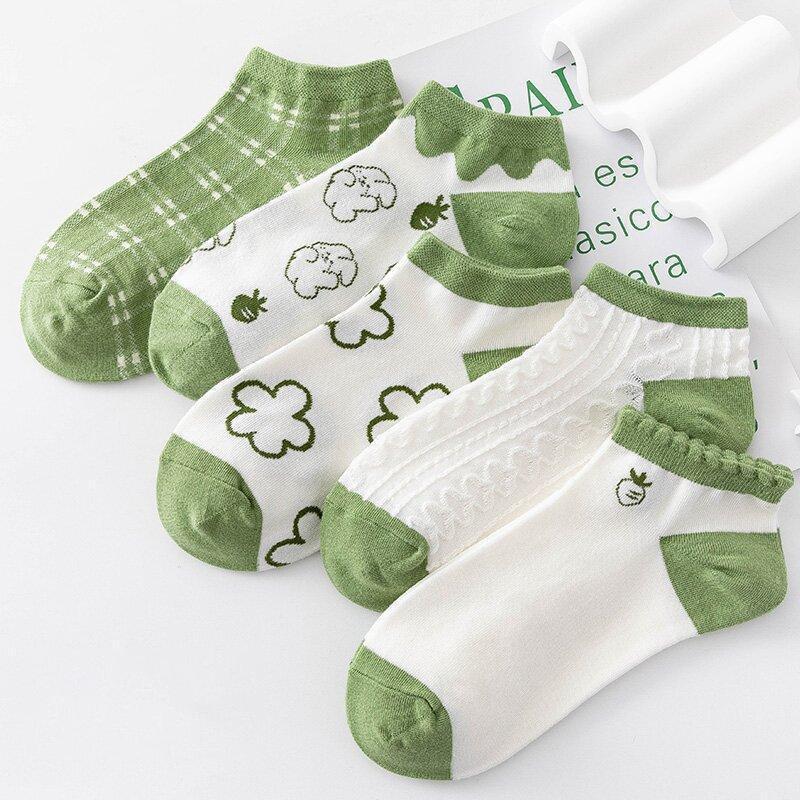 

5 пар/комплект повседневные спортивные дышащие градиентные носки с вышивкой алфавита весна лето осень женские носки для девочек 5Pairs/set