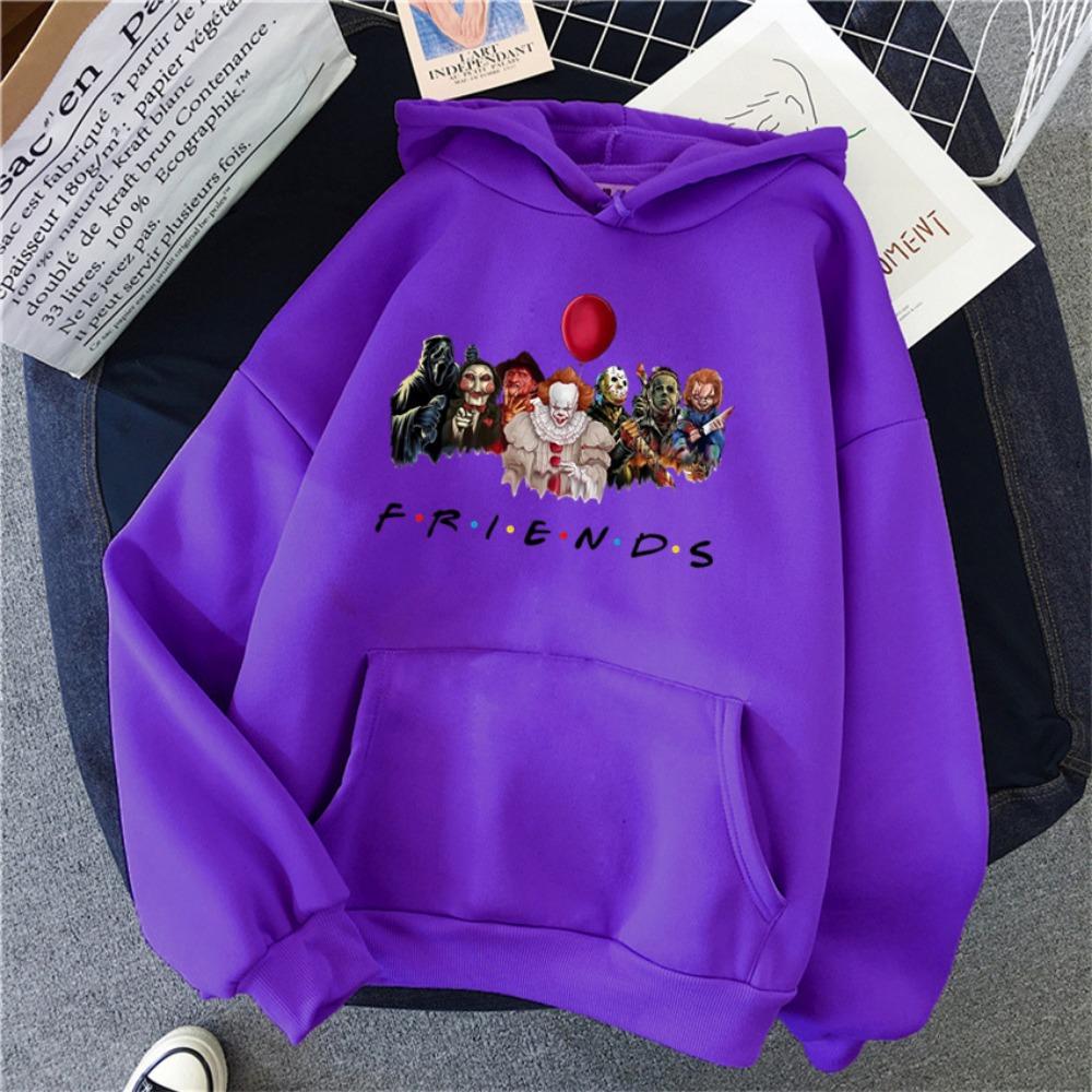 Women Hoodies Japanese Anime Demon Friend Print Hip Hop Woman Casual Pullover Unisex Streetwear Male Y2K Clothes Hoody