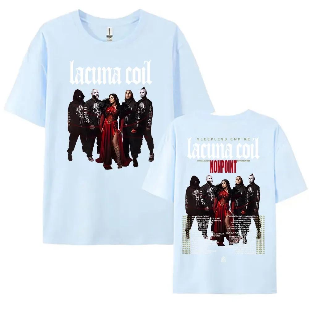 Lacuna Coil Sleepless Empire Tour 2025 Tshirt Short Sleeve Cotton Fashion Print Tshirt Loose Casual Unisex Wounisex Teeshirt Street