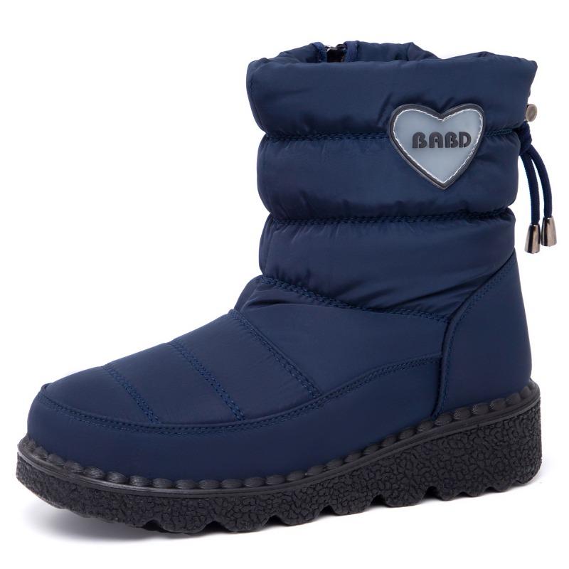 Women's Cotton Shoes with Fleece High-top Snow Boots, Waterproof and Anti-slip, Casual and Versatile Shoes