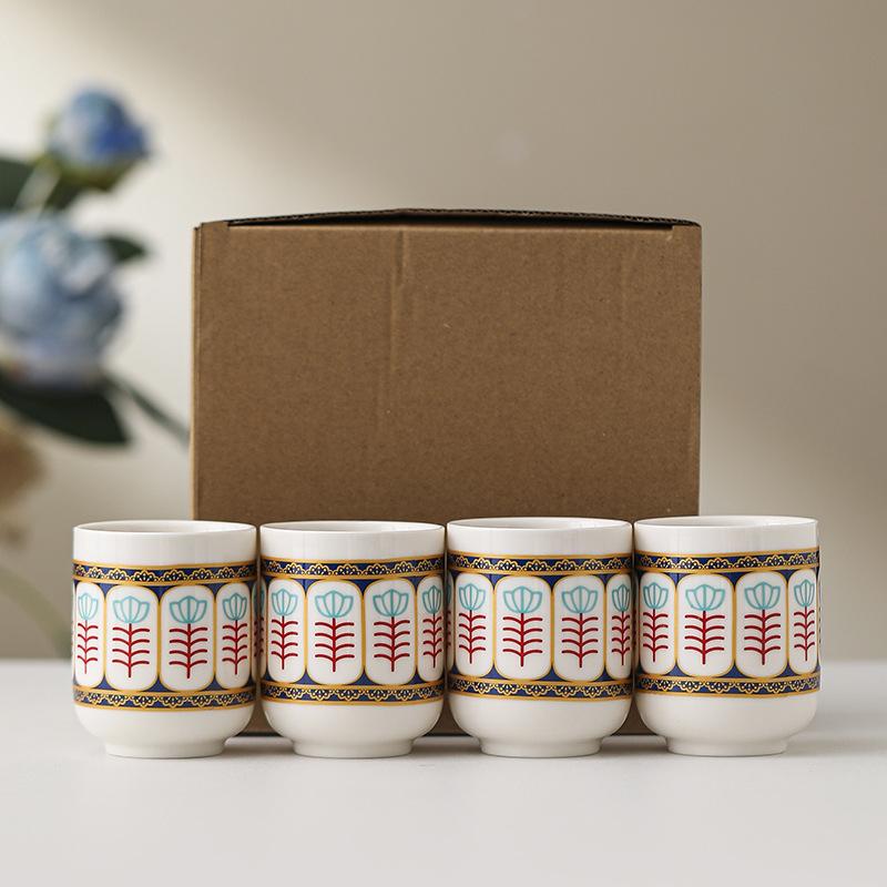 Floral Shadow British Afternoon Tea Porcelain Cups White Ceramic Cup Luxury Exquisite Tea Cups for Afternoon Tea Home Tableware