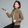 Women's Short Jacket, Standing Collar, Corduroy, Spring and Autumn Jackets, Middle-aged Clothes