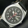 VINTAGE REFURBISHED SEIKO 5 AUTOMATIC 6309A JAPAN MENS BLACK WATCH A442581-1