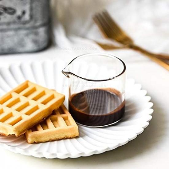 Sizikato 2 st Genomskinlig Glas Gräddkanna, 4oz Mini Kaffe Mjölk Grädde Kannor.