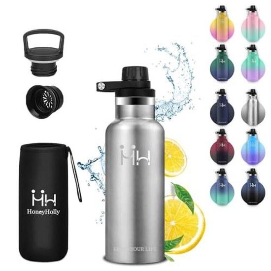 Water bottle 500ml stainless steel vacuum insulated heat retention cold double wall design wide mouth easy ice insertion direct drinking compatible
